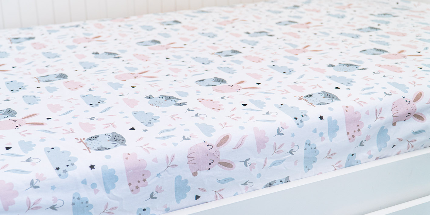 Prześcieradło 80x160 króliczki krem